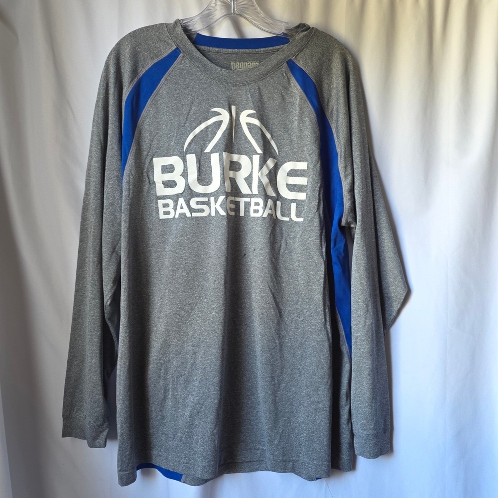 Pennant Sportswear Burke Basketball Shirt Mens XL Gray Blue Long Sleeve 1106
